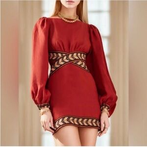 Johanna Ortiz Time Gone By Linen Mini Dress NWT